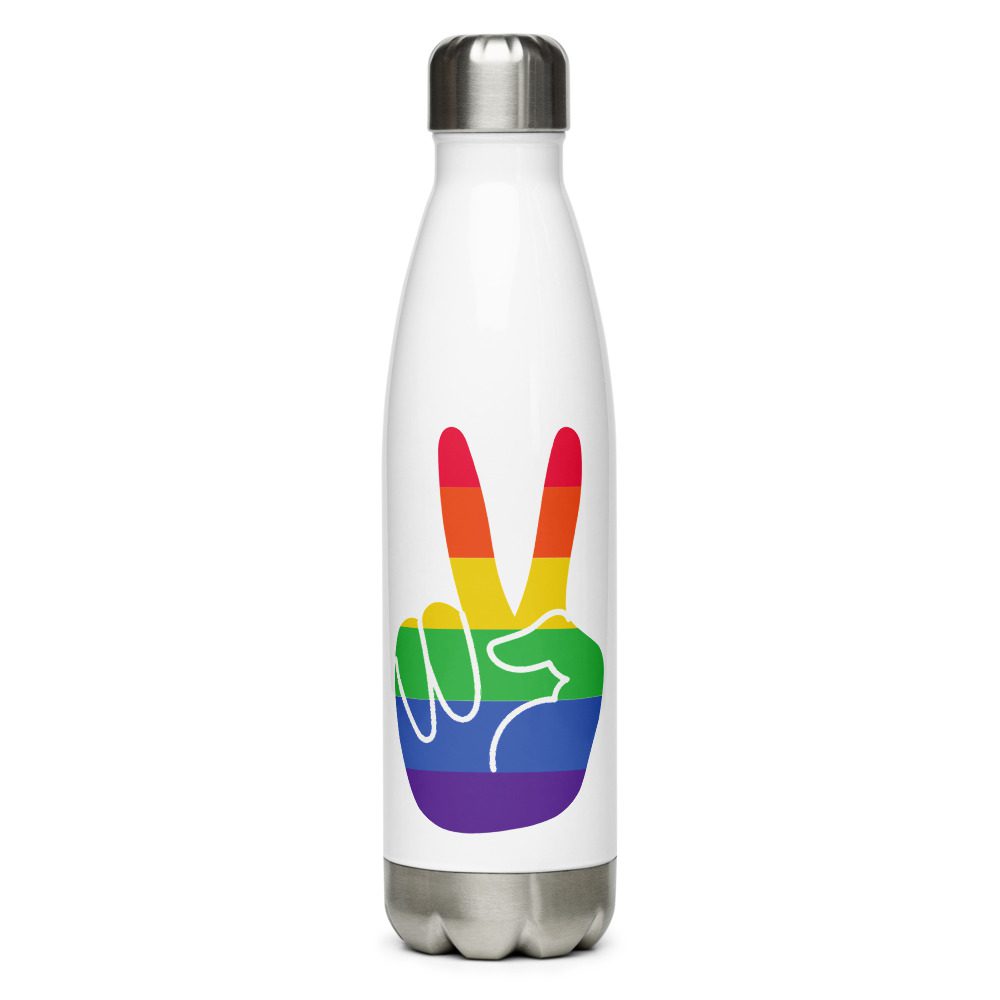 Peace Pride LGBTQIA Pride Stainless Steel Water Bottle - Freaky Cloths